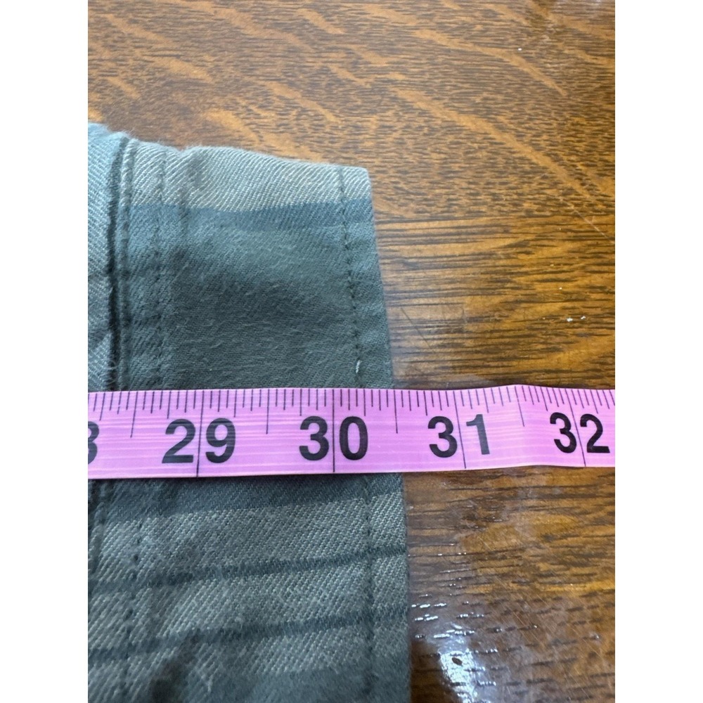 The North Face Jacket Mens Medium Green Striped Sherpa‎ Lined Flannel Shacket - Picture 5 of 6